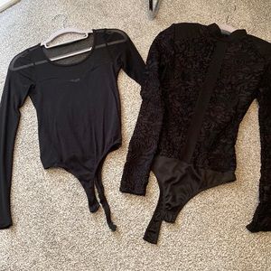 Two black forever 21 bodysuits